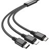 Hoco X76 USB kabel 3v1 Apple Lightning / Micro USB / USB-C 1m / 2A černý