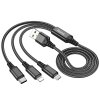 Hoco X76 USB kabel 3v1 Apple Lightning / Micro USB / USB-C 1m / 2A černý