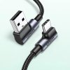 Ugreen US176 USB kabel - USB-C / 3A / 3m / L-konektory / šedý