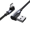 Ugreen US176 USB kabel - USB-C / 3A / 3m / L-konektory / šedý