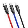 Baseus Three USB kabel 3v1 Apple Lightning / Micro USB / USB-C 0,3m / 3,5A