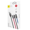 Baseus Three USB kabel 3v1 Apple Lightning / Micro USB / USB-C 0,3m / 3,5A