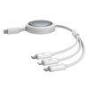 Baseus Free2Draw svinovací kabel 3v1 USB-C / Apple / Micro USB / USB-C 100W / 1,1m white