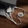 Baseus Free2Draw svinovací kabel 3v1 USB-C / Apple / Micro USB / USB-C 100W / 1,1m white