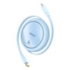 Baseus Free2Pull Series / svinovací kabel USB-C PD - Apple Lightning / 20W / 1m / modrý