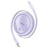 Baseus Free2Pull Series / svinovací kabel USB-C PD - Apple Lightning / 20W / 1m / fialový