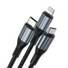 BWOO X274 USB kabel 3v1 Apple Lightning / Micro USB / USB-C 1,2m / 3A černý