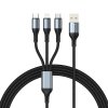 BWOO X274 USB kabel 3v1 Apple Lightning / Micro USB / USB-C 1,2m / 3A černý