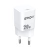 BWOO BO-CDA155 mini rychlonabíječka s výstupem USB-C PD / 20W / bílá