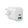 Joyroom JR-TCF21 rychlonabíječka do sítě USB-C + UAB-A / 20W / PD / QC 3.0 / bílá