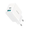 Joyroom JR-TCF21 rychlonabíječka do sítě USB-C + UAB-A / 20W / PD / QC 3.0 / bílá