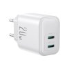 Joyroom JR-TCF12 rychlonabíječka do sítě 2x USB-C / 20W / PD / QC 3.0 / bílá