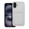 CARD case silikonový kryt s přihrádkou na karty pro Apple iPhone 16 Plus, bílá