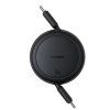 Baseus Free2Pull Mini Series / svinovací kabel USB-C - USB-C PD / 60W / 1m / černý