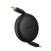 Baseus Free2Pull Mini Series / svinovací kabel USB-C - USB-C PD / 60W / 1m / černý