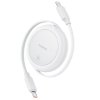 Baseus Free2Pull Mini Series / svinovací kabel USB-C - USB-C PD / 60W / 1m / bílý
