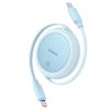 Baseus Free2Pull Mini Series / svinovací kabel USB-C - USB-C PD / 60W / 1m / modrý
