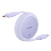Baseus Free2Pull Mini Series / svinovací kabel USB-C - USB-C PD / 60W / 1m / fialový