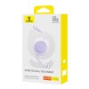 Baseus Free2Pull Mini Series / svinovací kabel USB-C - USB-C PD / 60W / 1m / fialový
