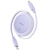 Baseus Free2Pull Mini Series / svinovací kabel USB-C - USB-C PD / 60W / 1m / fialový