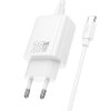 Hoco N61 rychlonabíječka USB-C + USB-A / PD, QC 3.0, FCP, AFC / kabel USB-C/USB-C bílá