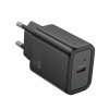 Hoco N62 GaN rychlonabíječka do sítě USB-C 30W / PD, QC 3.0, FCP, AFC / černá