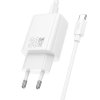 Hoco N62 rychlonabíječka do sítě USB-C 30W / PD, QC 3.0, FCP, AFC / kabel USB-C/USB-C bílá