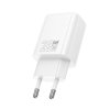 Hoco N61 GaN rychlonabíječka USB-C (20W) + USB-A (18W) / PD, QC 3.0, FCP, AFC / bílá