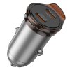 Hoco NZ16B nabíječka do auta 2x USB-C PD / QC 3.0 / FCP / 45W / šedá + kabel USB-C/Apple