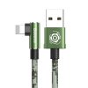 Baseus Camouflage USB kabel - iPhone lightning / 1m / 2,4A green camo CALMC-A06