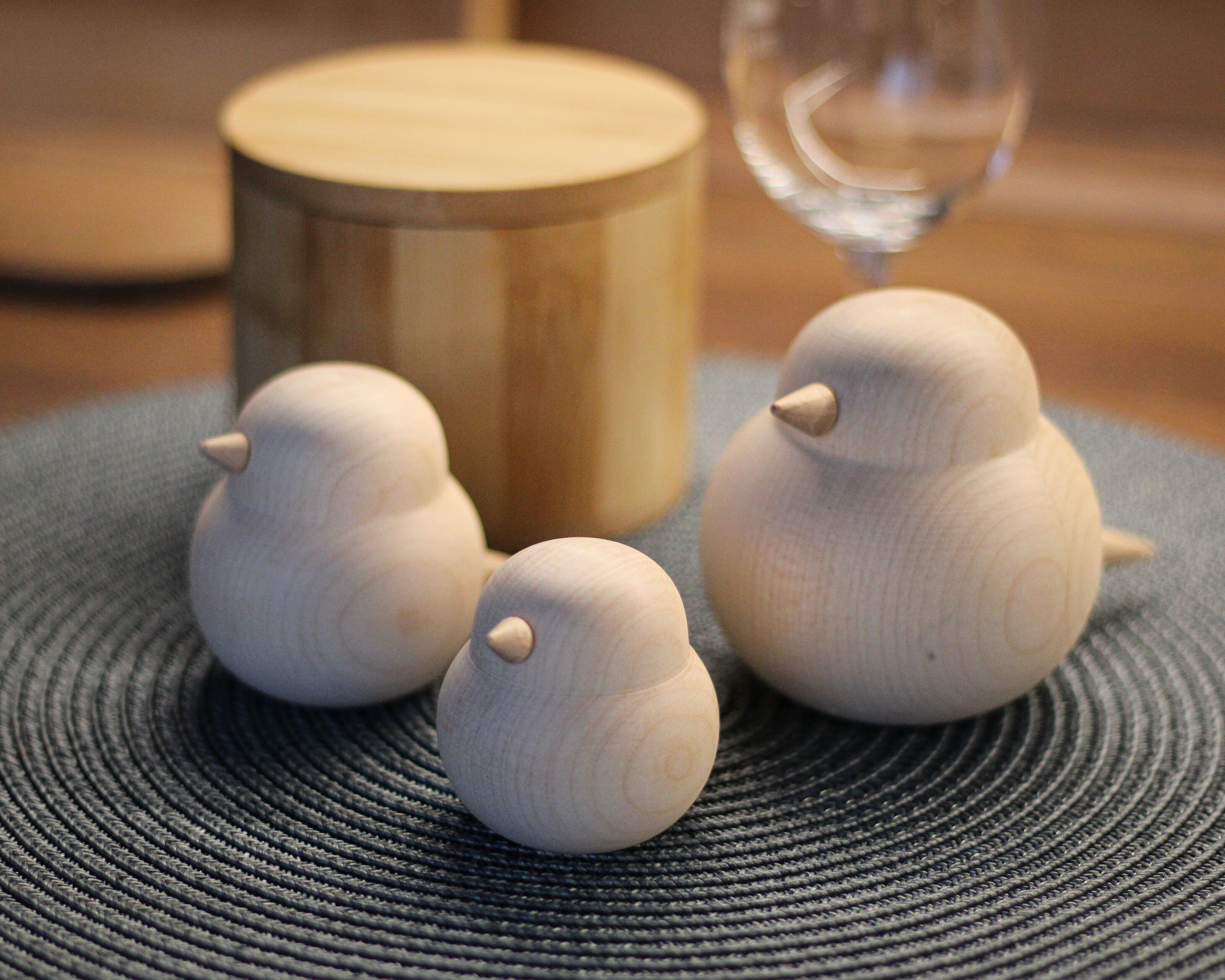 Skupina dřevěných ptáčků Jhwoodart