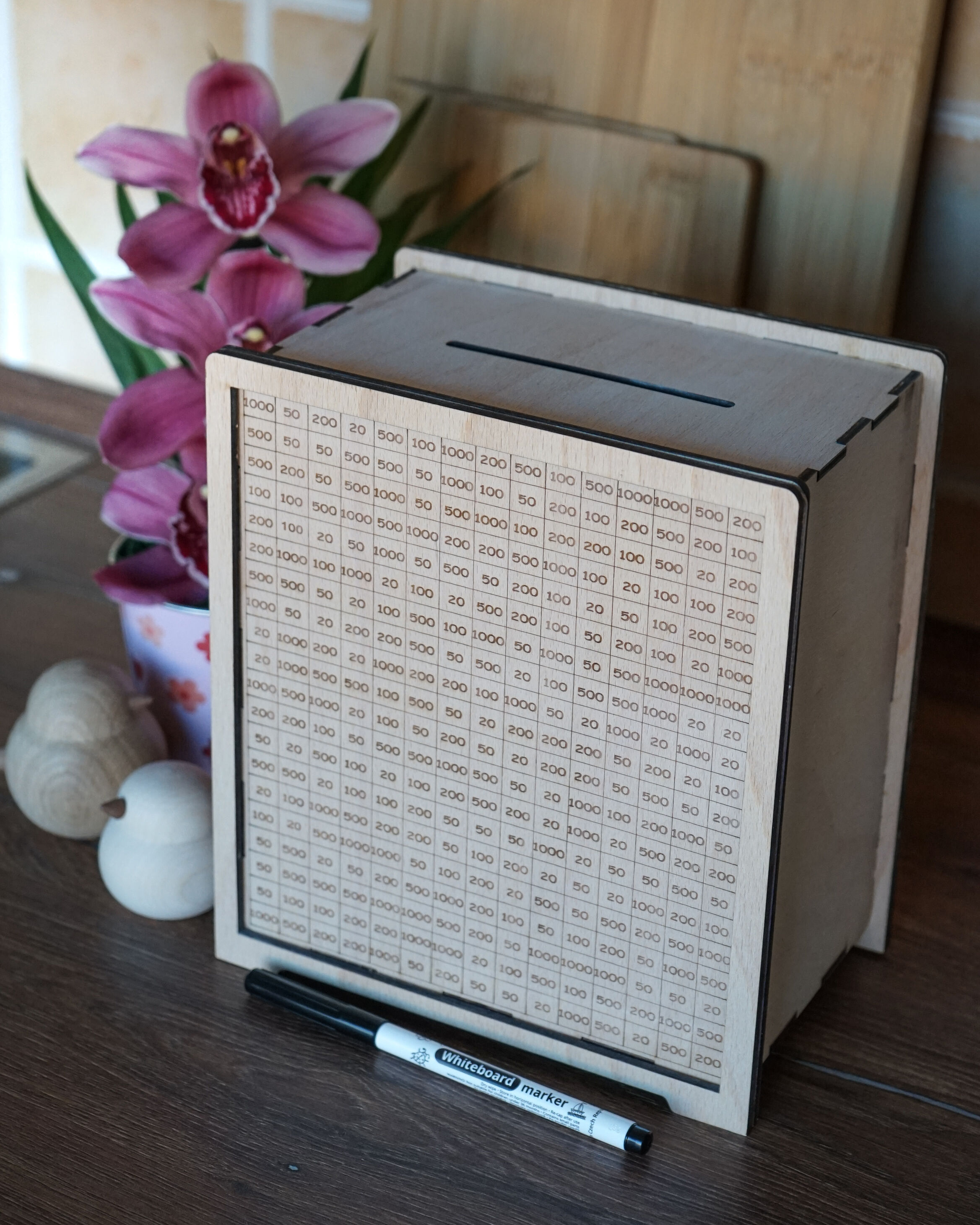 Detail tabulky 100 000 Kč pod plexisklem