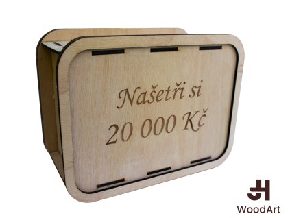 Znovu použitelná dřevěná pokladnička- 20 000,- Kč