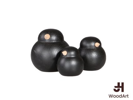 Dřevěný ptáček Black – minimalistická dekorace