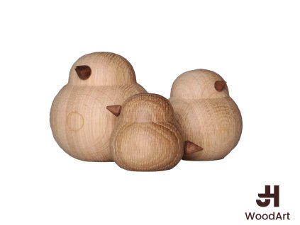 Dřevěný ptáček Dub – tmavý zobáček