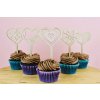 Zápichy na cupcakes – dřevěná srdíčka
