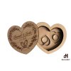 Svatební krabička na prstýnky – dřevěné srdce s gravírováním
