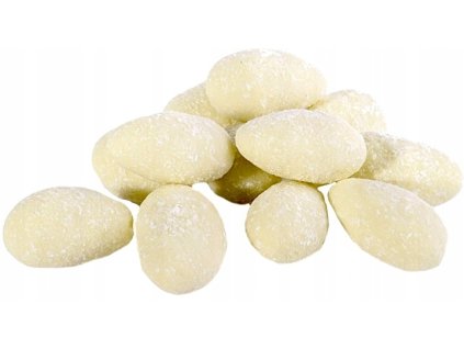 Mandle v bile cokolade s kokosem