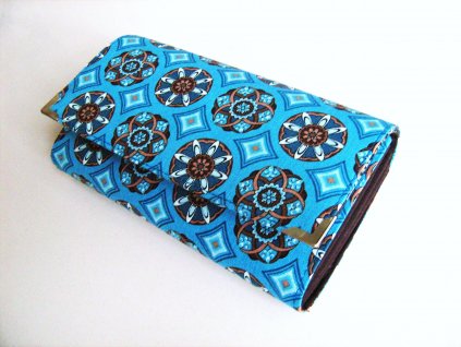 Dámská peněženka - Tyrkysový kaleidoskop - 17 cm na spoustu karet