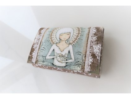 Dámská peněženka - Děvčátko s holubičkou I.- 13 cm i na karty