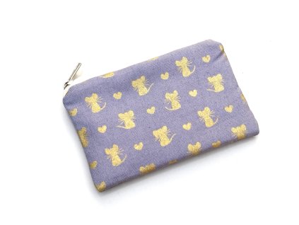 peněženka, kíčenka, kapsička, dětská, zlatá, myška