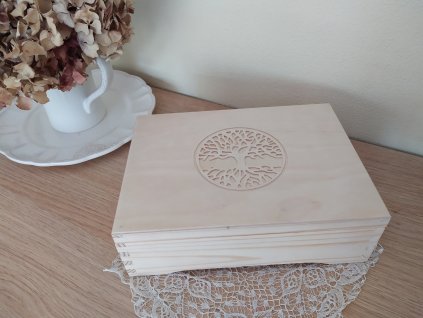 Krabička s víkem na panty - motiv strom žívota
