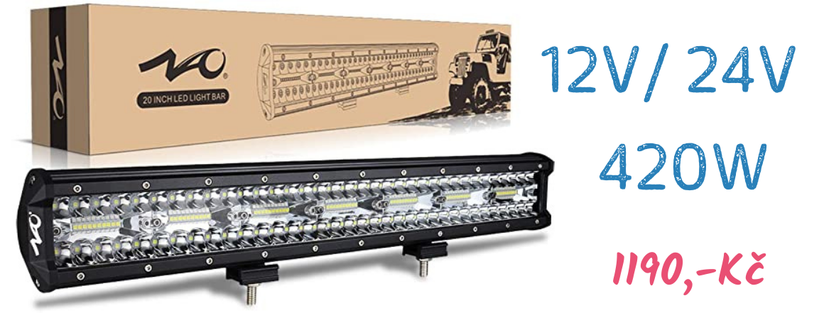 LED přídavné světlo 420W s připojením na 12V-36V
