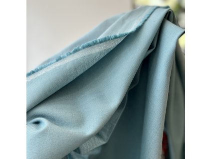 Tencelová látka s bavlnou a lnem - jemná azurová "Teal"
