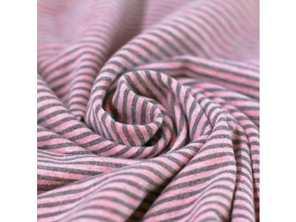 Úplet v barvě růžovo - šedých proužků se třpytkou lurexem "Pink Grey" (3mm)