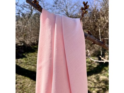 Pružný len směs s viskózou v barvě Baby pink světlá růžová