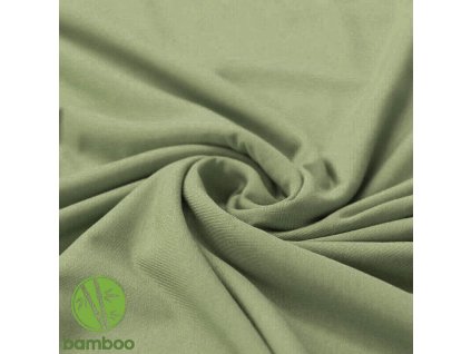 Bamboo jersey fabric olive green 800x800
