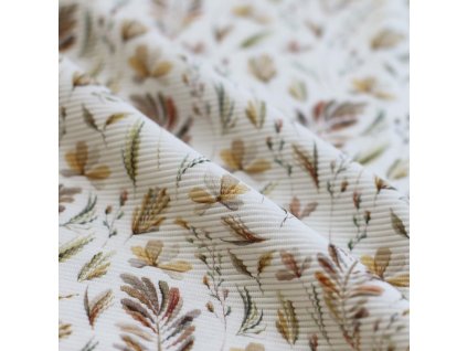 Ottoman Rib Jersey Botanical Leaves 1800x1800