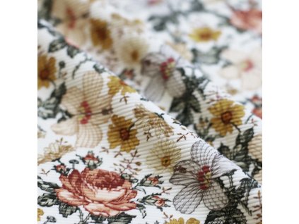 Ottoman Rib Jersey English Garden Ecru 1800x1800