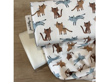 Bio bambus Teplákovina - FRENCH TERRY BAMBI - Kočičky 260 gr, HANKE FABRICS